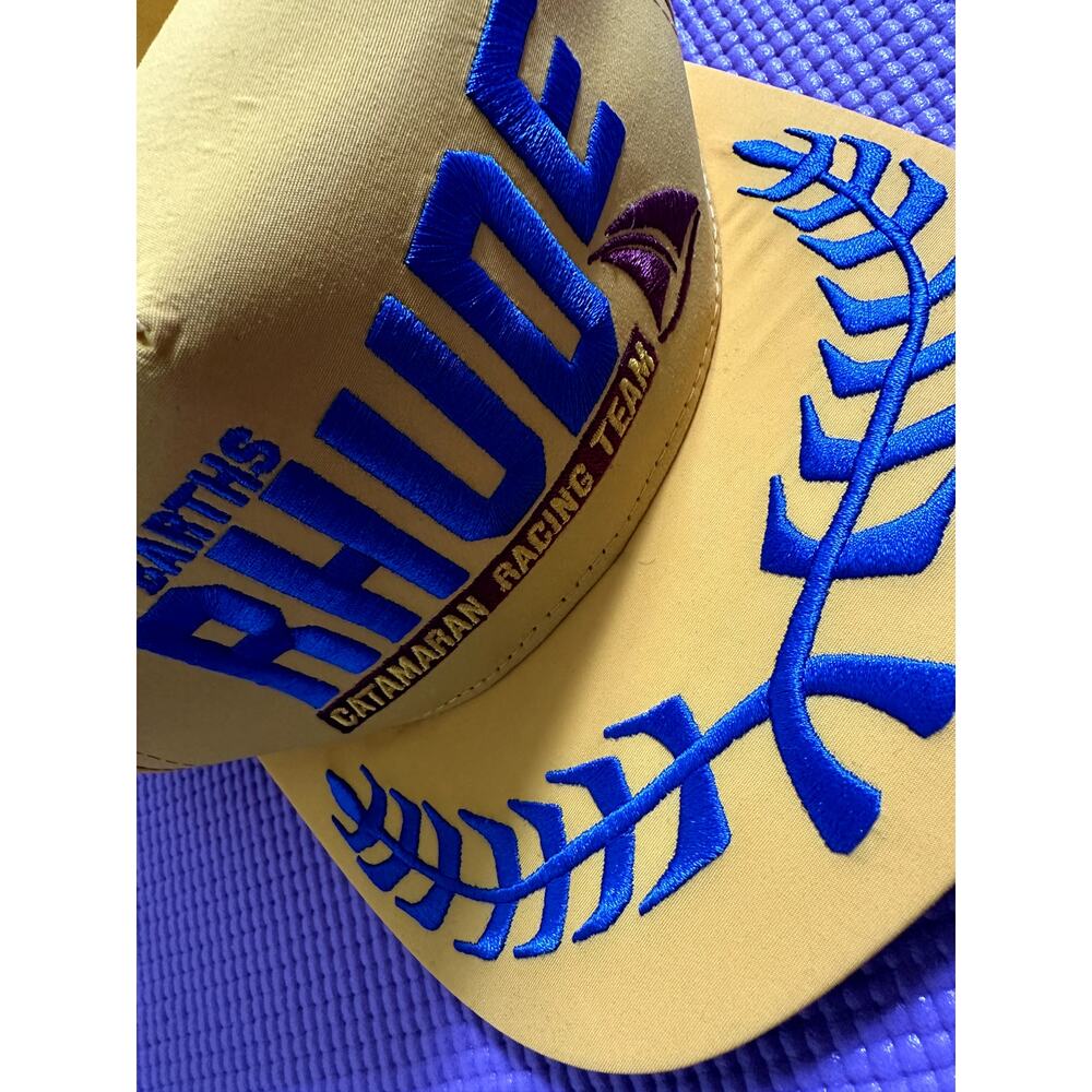 New Rhude Lorient Racing Hat St Barths Catamaran Team Yellow Blue Cap One Size